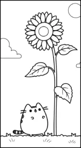 in hình tô màu Tranh Tô Màu Mèo Pusheen cho bé 7 tuổi