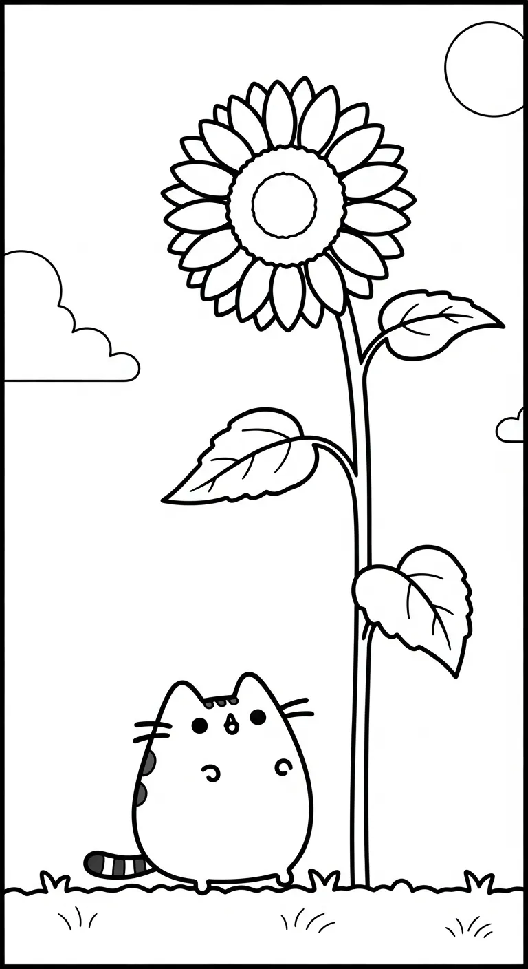 in hình tô màu Tranh Tô Màu Mèo Pusheen cho bé 7 tuổi