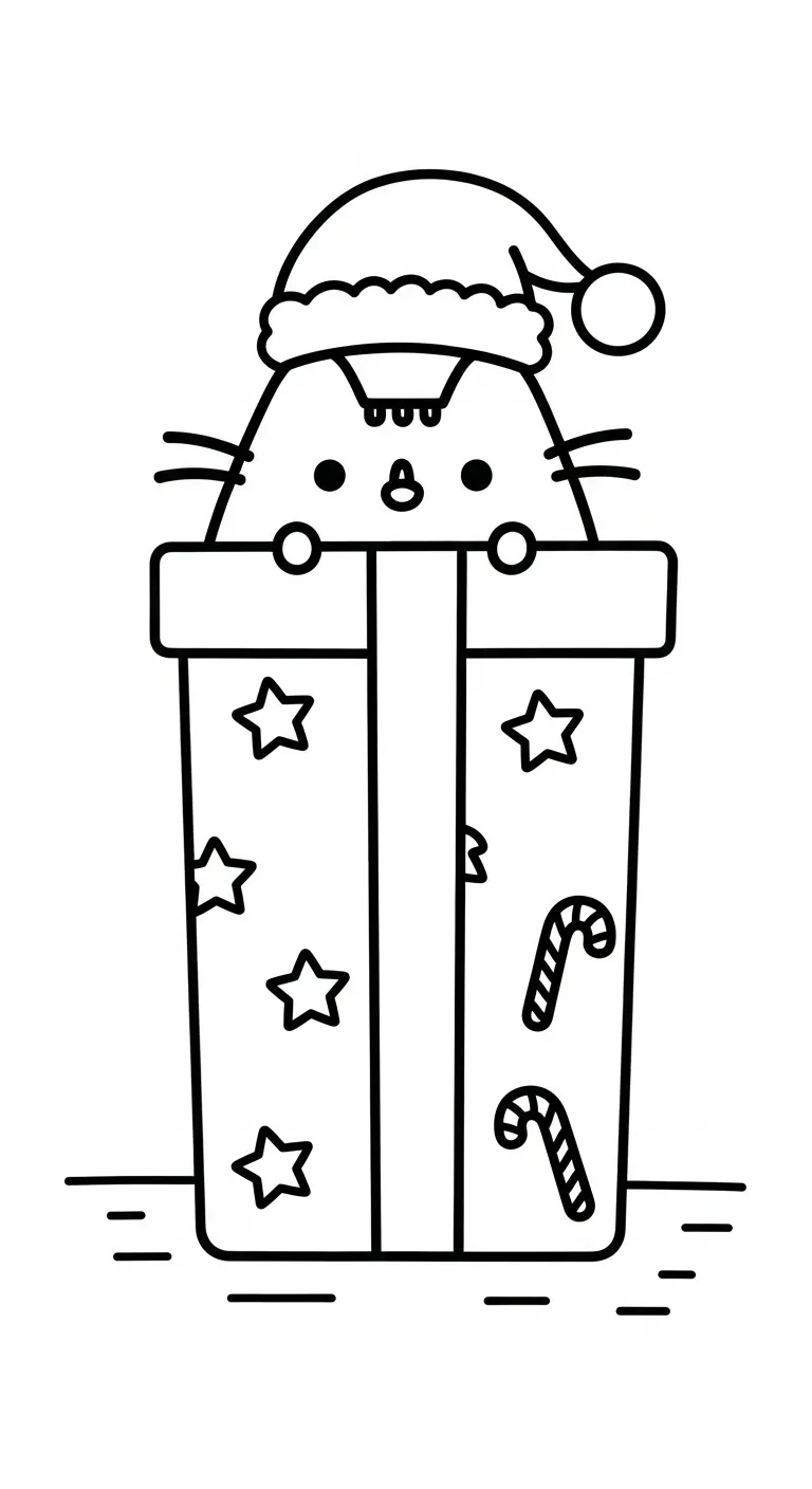 in tranh tô màu Tranh Tô Màu Mèo Pusheen cho bé 8 tuổi 1