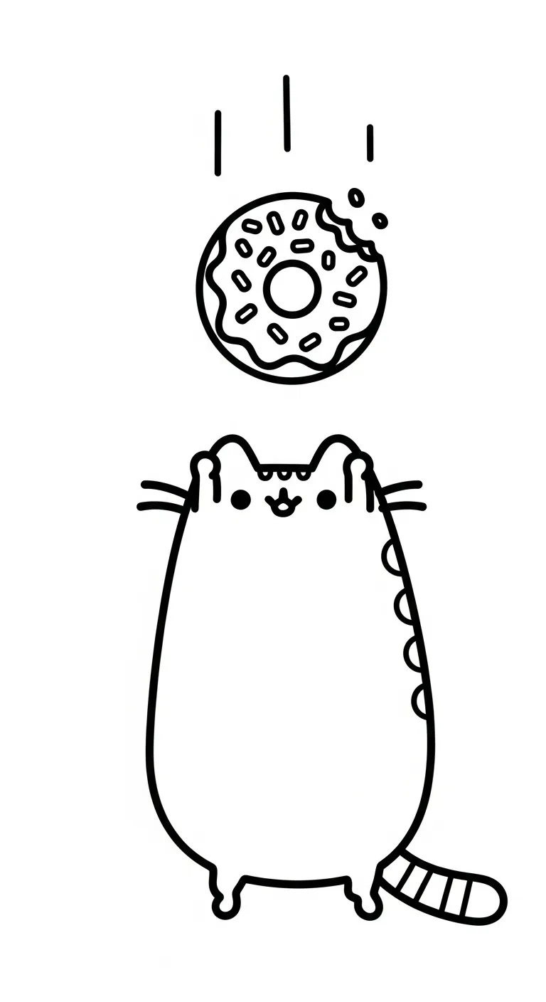 tải hình tô màu Tranh Tô Màu Mèo Pusheen cho bé 5 tuổi