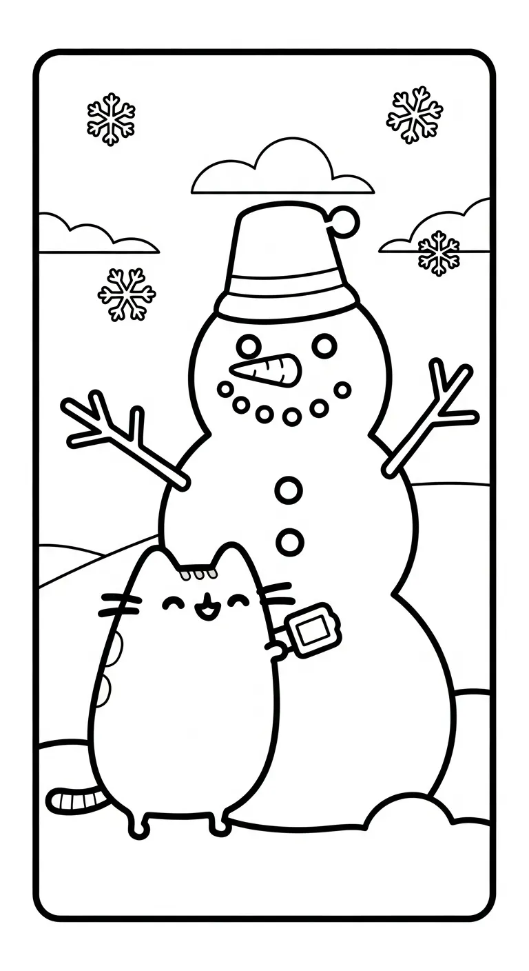 hình tô màu Tranh Tô Màu Mèo Pusheen cho trẻ em