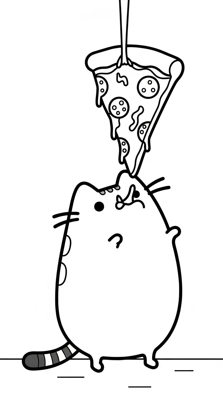 file hình tô màu Tranh Tô Màu Mèo Pusheen cho bé in