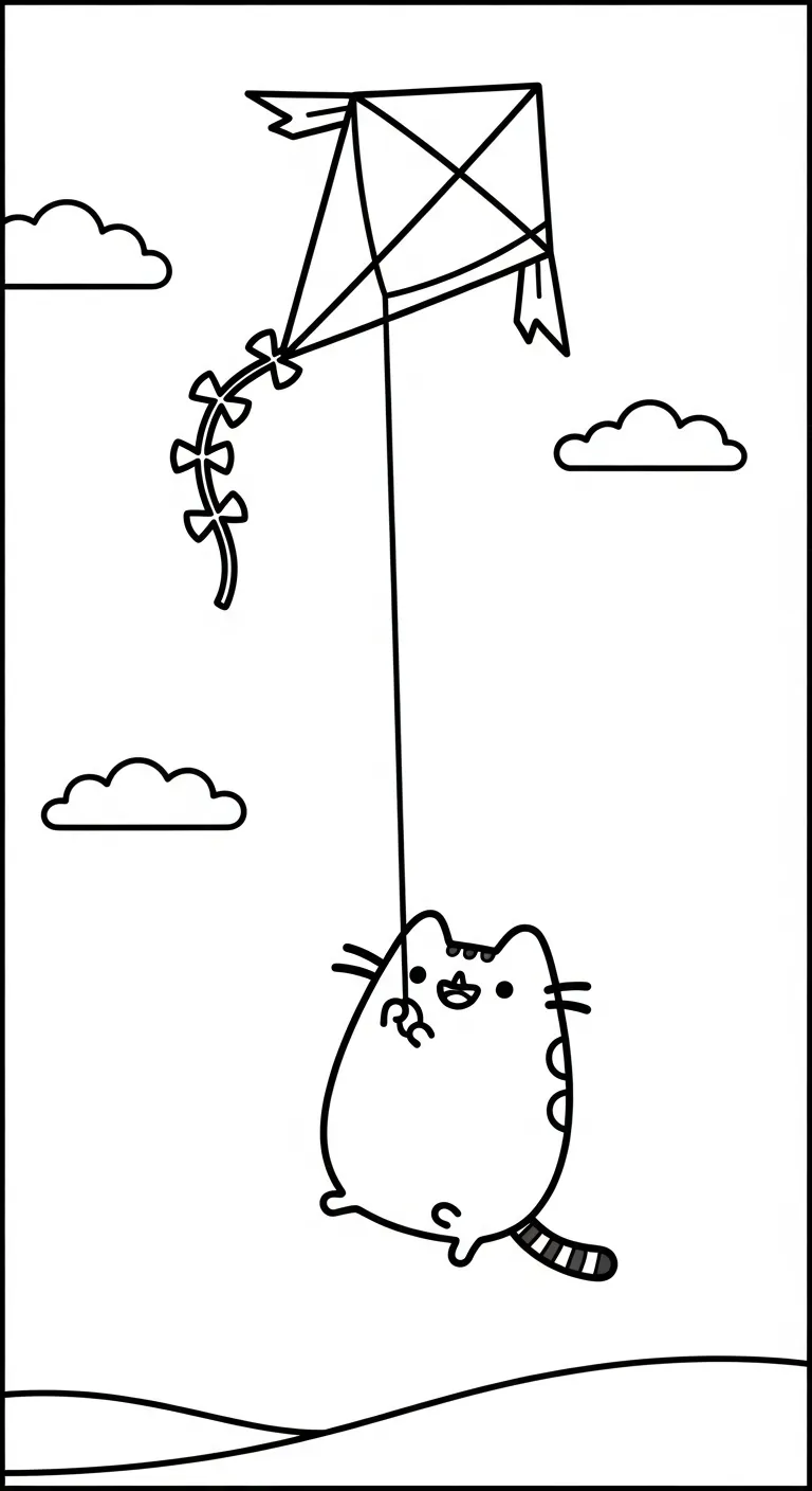 hình tô màu Tranh Tô Màu Mèo Pusheen cho bé 6 tuổi miễn phí