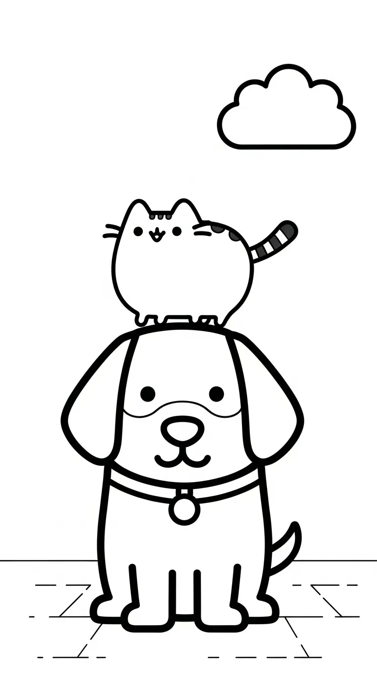 tải hình tô màu Tranh Tô Màu Mèo Pusheen cho bé 6 tuổi