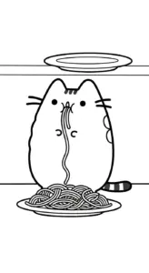 download tranh tô màu Tranh Tô Màu Mèo Pusheen miễn phí