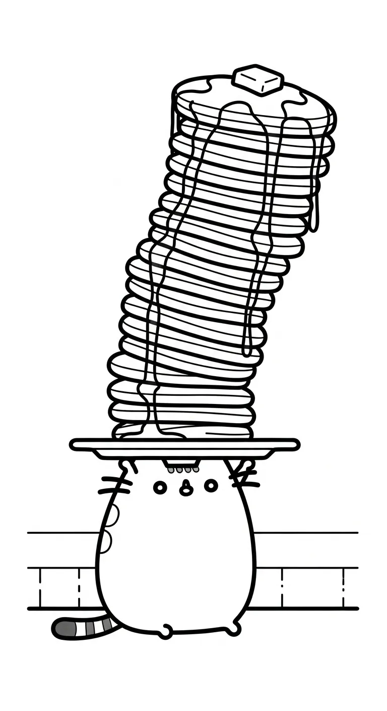 in tranh tô màu Tranh Tô Màu Mèo Pusheen cho bé 8 tuổi