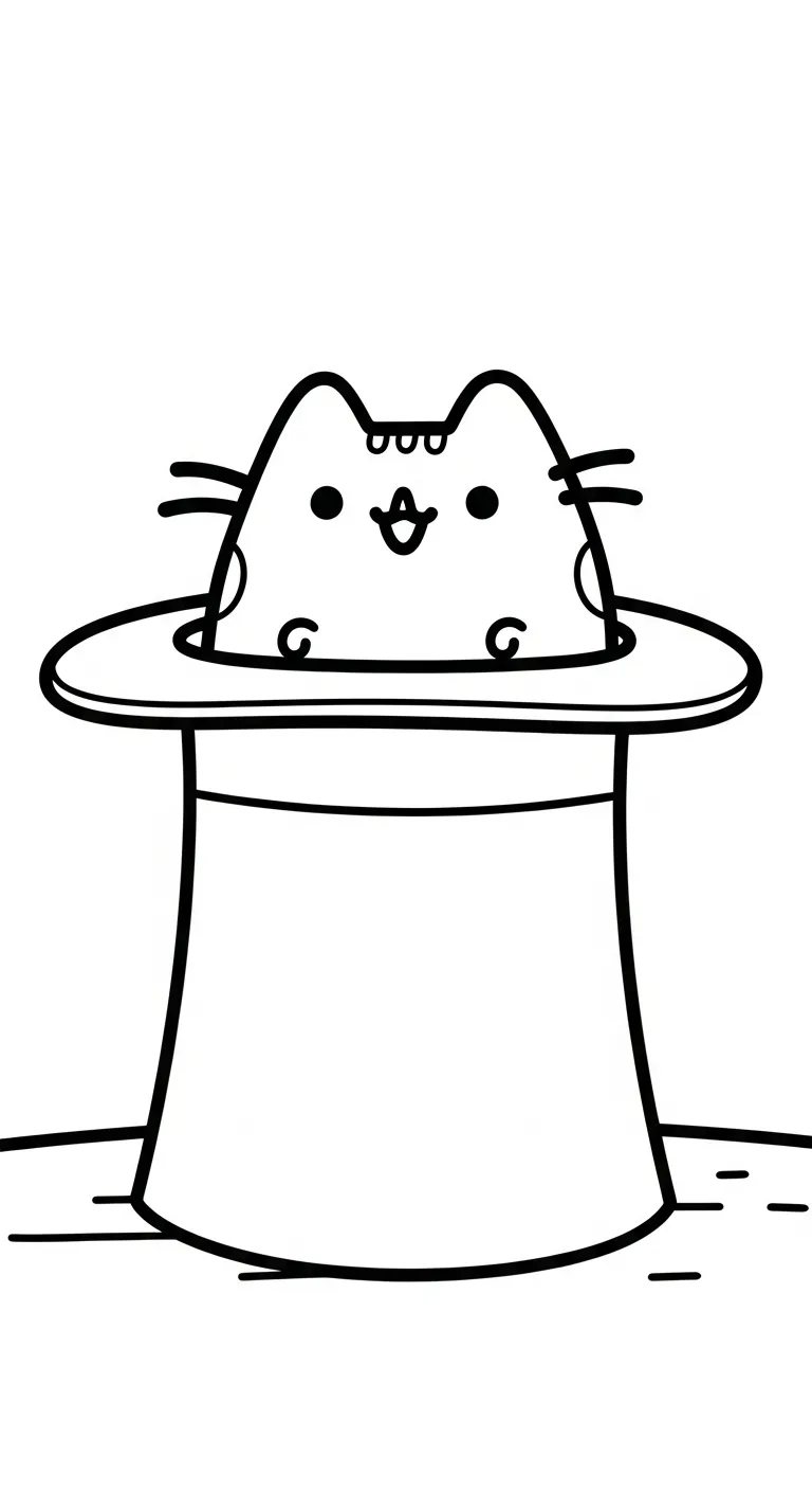 tranh tô màu Tranh Tô Màu Mèo Pusheen cho bé 5 tuổi