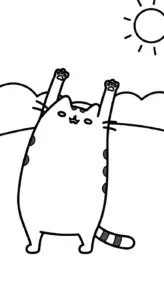 tải tranh tô màu Tranh Tô Màu Mèo Pusheen cho bé 5 tuổi