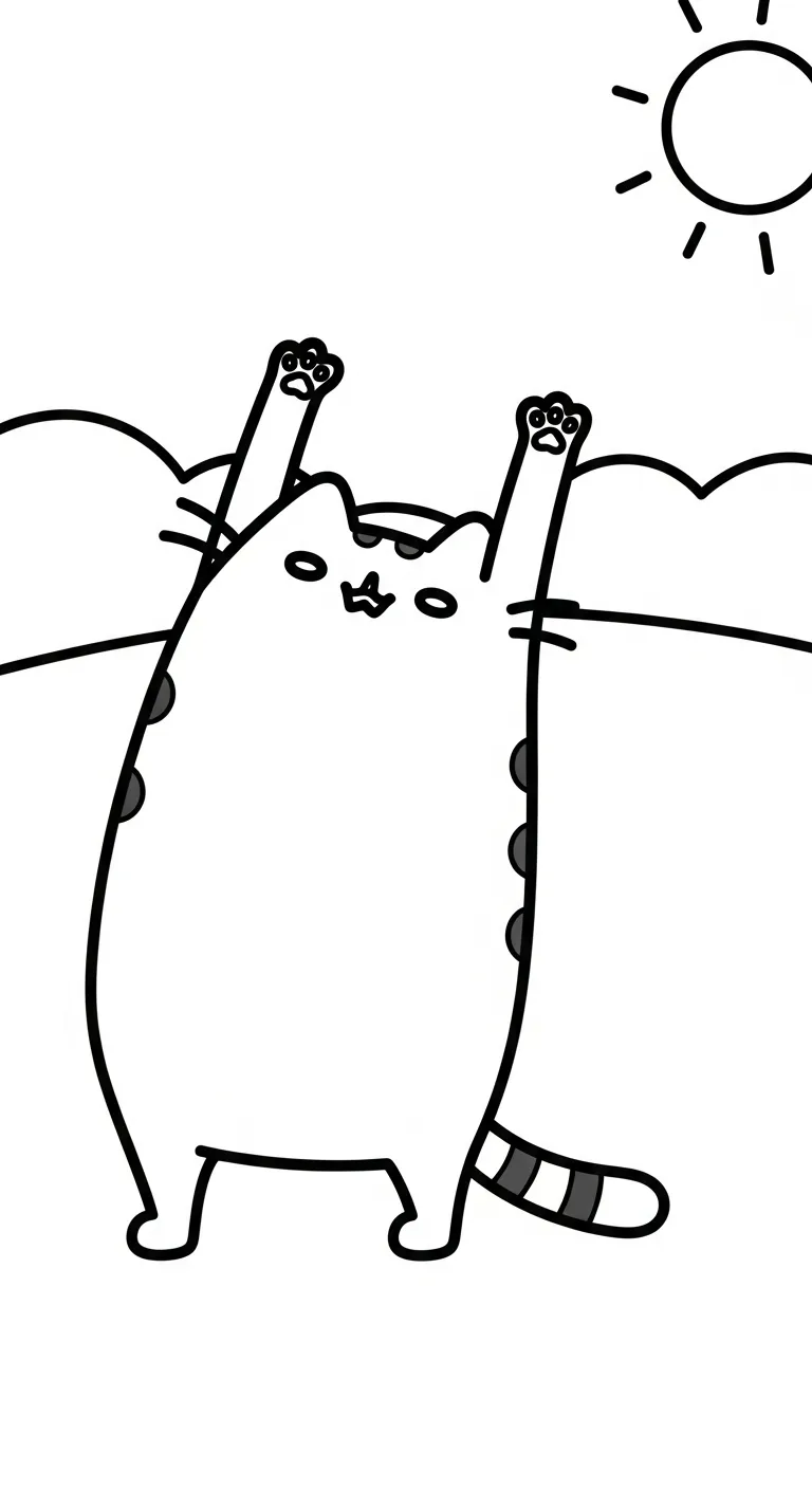 tải tranh tô màu Tranh Tô Màu Mèo Pusheen cho bé 5 tuổi