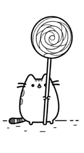 mẫu in tranh tô màu Tranh Tô Màu Mèo Pusheen cho bé