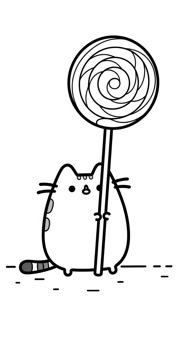 mẫu in tranh tô màu Tranh Tô Màu Mèo Pusheen cho bé