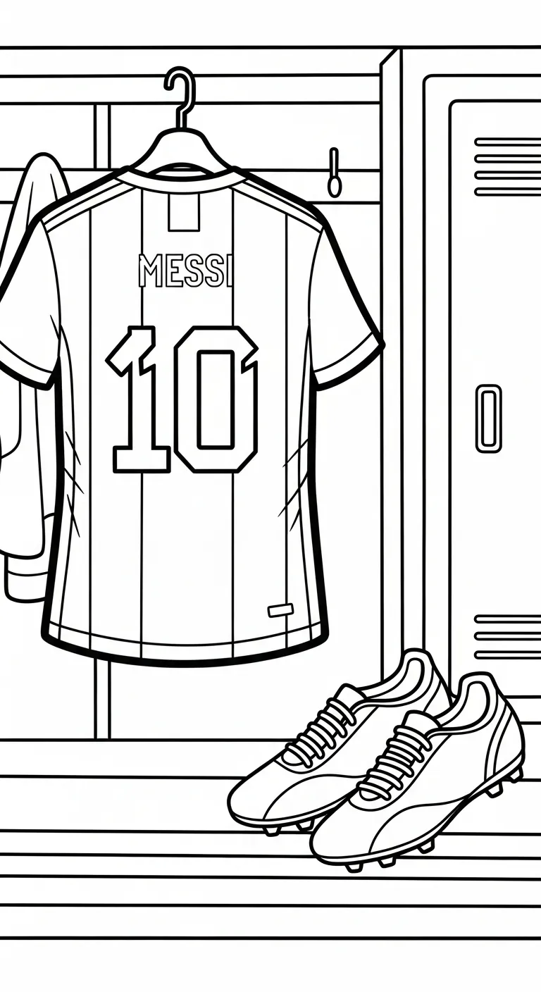 in tranh tô màu Messi cho bé