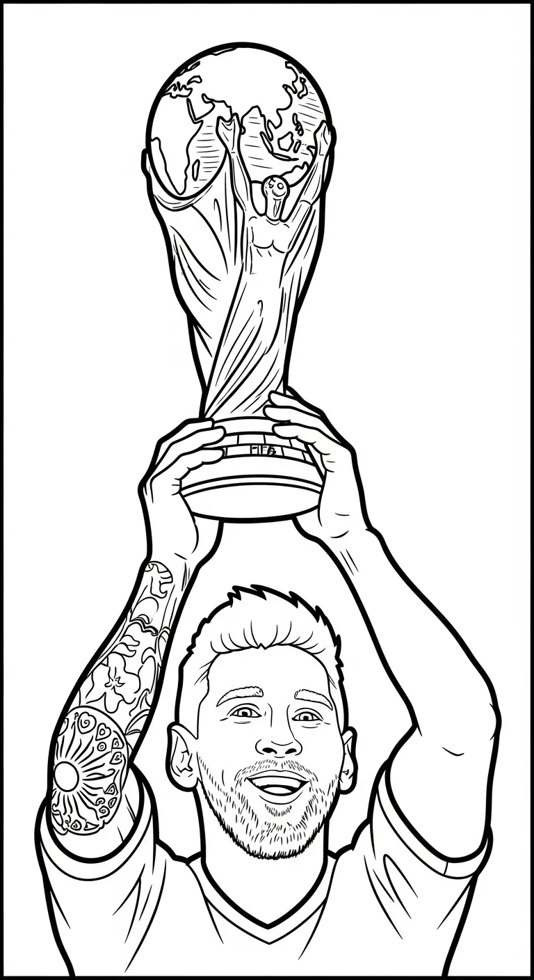 tranh tô màu Messi cho bé đơn giản