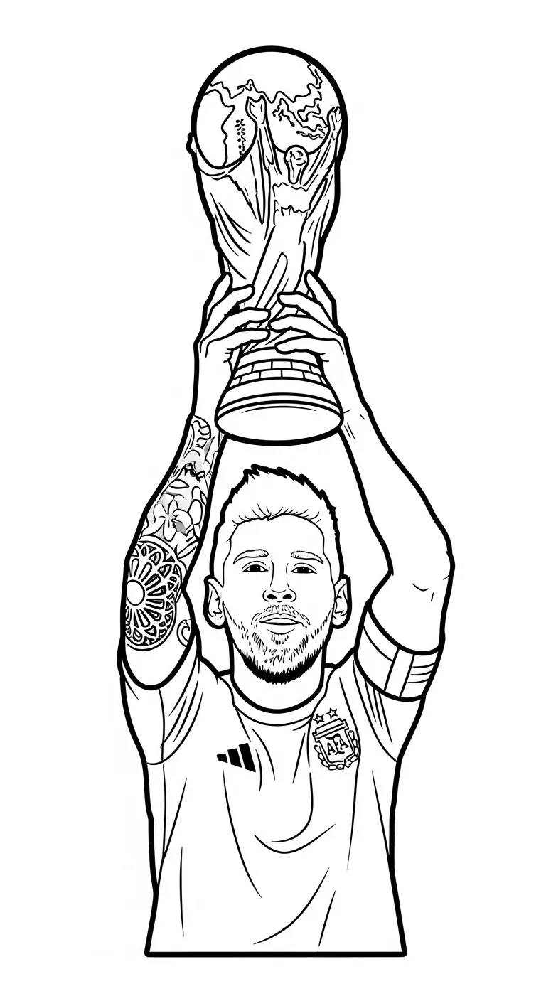 hình tô màu Messi cho bé tải miễn phí 1