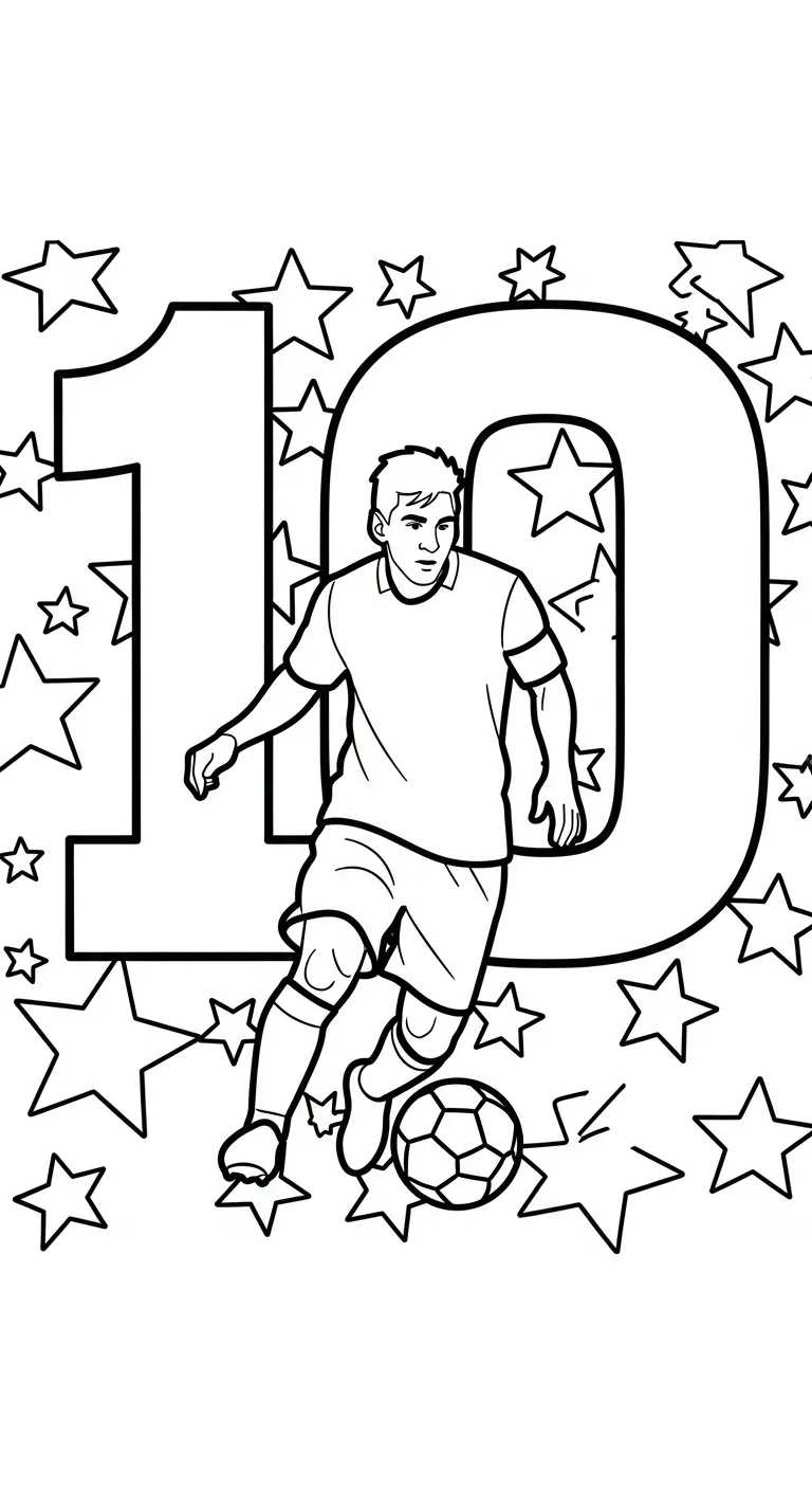 download hình tô màu Messi cho bé