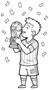 tranh tô màu Messi cho bé đơn giản