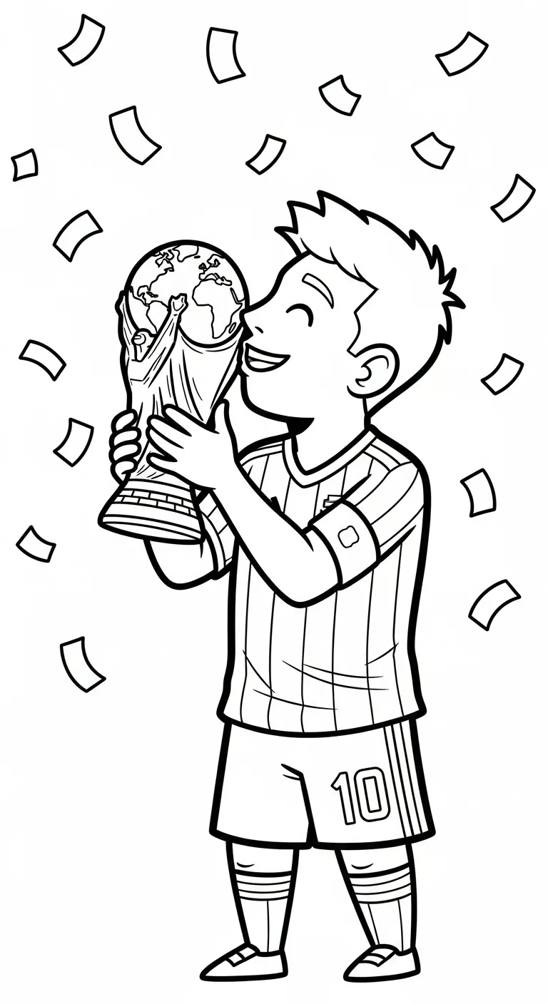 tranh tô màu Messi cho bé đơn giản 1
