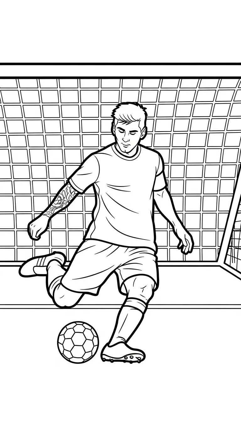 in hình tô màu Messi miễn phí