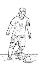 hình tô màu Messi cho bé 7-8 tuổi