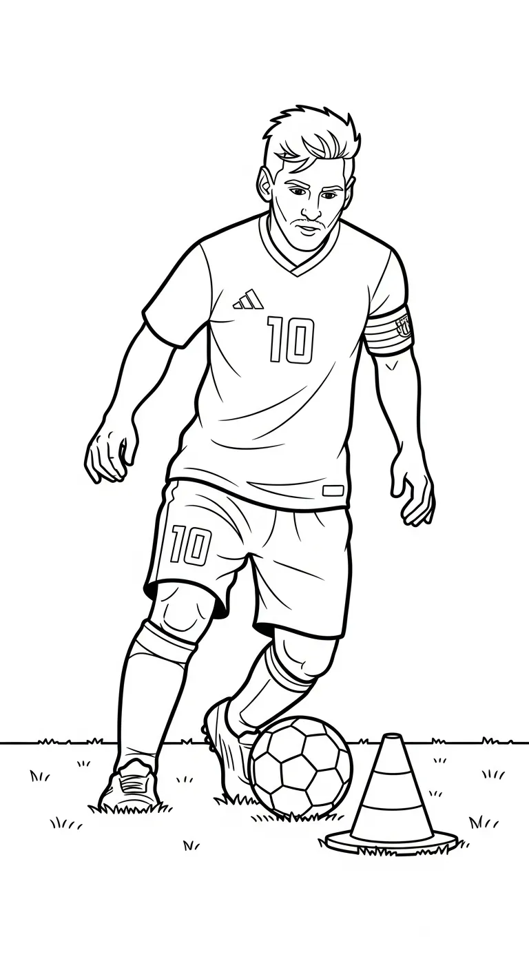 hình tô màu Messi cho bé 7-8 tuổi