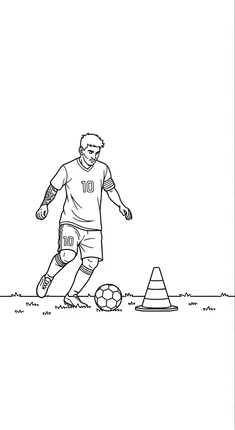 hình tô màu Messi cho bé 4 tuổi miễn phí