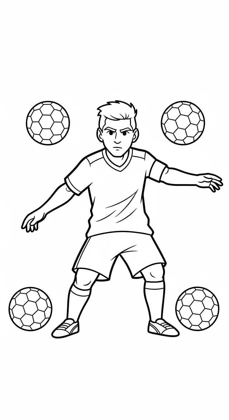 hình tô màu Messi cho bé đơn giản