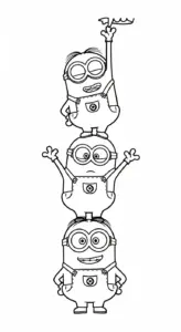 in hình tô màu Minions cho bé