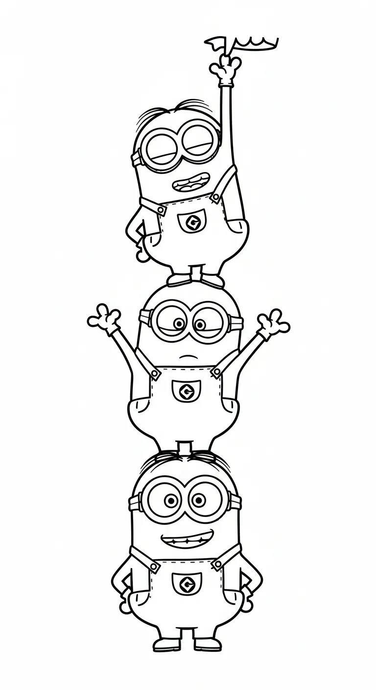 in hình tô màu Minions cho bé