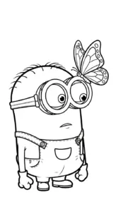 in hình tô màu Minions khổ A4