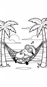 hình tô màu Minions cho bé đơn giản