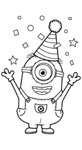 in hình tô màu Minions cho bé 6 tuổi