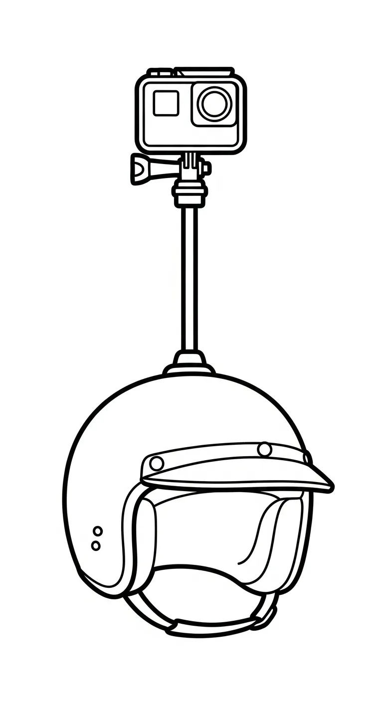 tranh tô màu Tranh Tô Màu Mũ Bảo Hiểm cho bé đơn giản