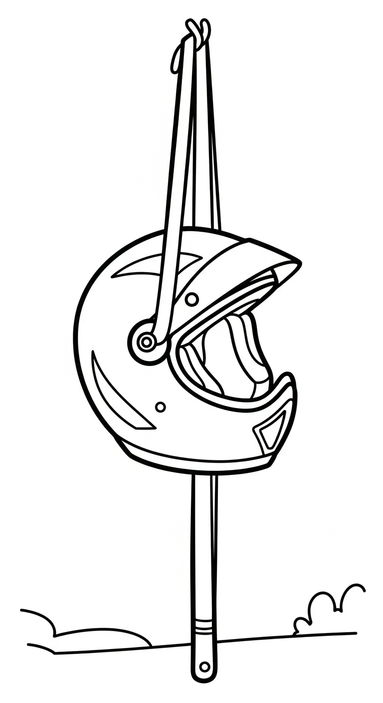 tranh tô màu Tranh Tô Màu Mũ Bảo Hiểm cho bé 4 tuổi