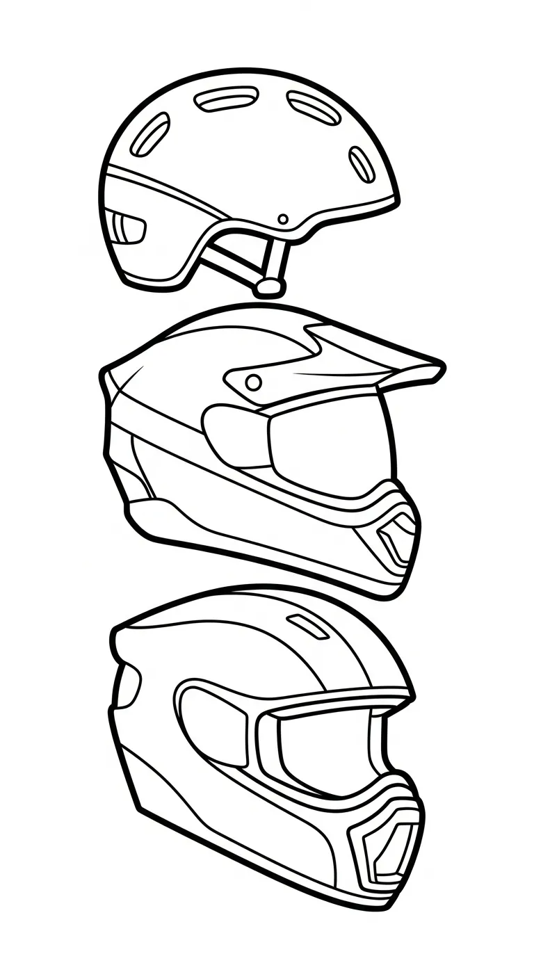 in hình tô màu Tranh Tô Màu Mũ Bảo Hiểm cho bé 4 tuổi