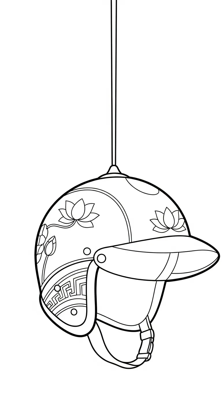 hình tô màu Tranh Tô Màu Mũ Bảo Hiểm cho bé 8 tuổi miễn phí