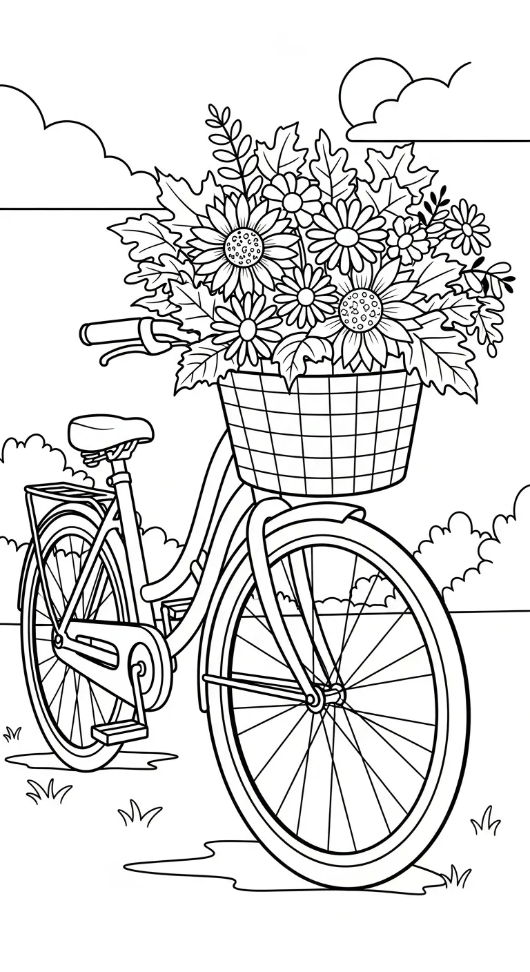 in hình tô màu Tranh Tô Màu Mùa Thu cho bé 4 tuổi