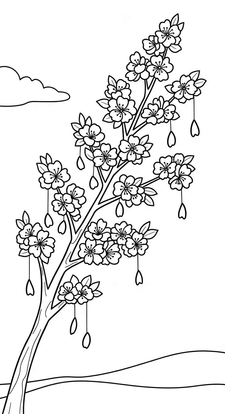 hình tô màu Tranh Tô Màu Mùa Xuân cho bé 5 tuổi