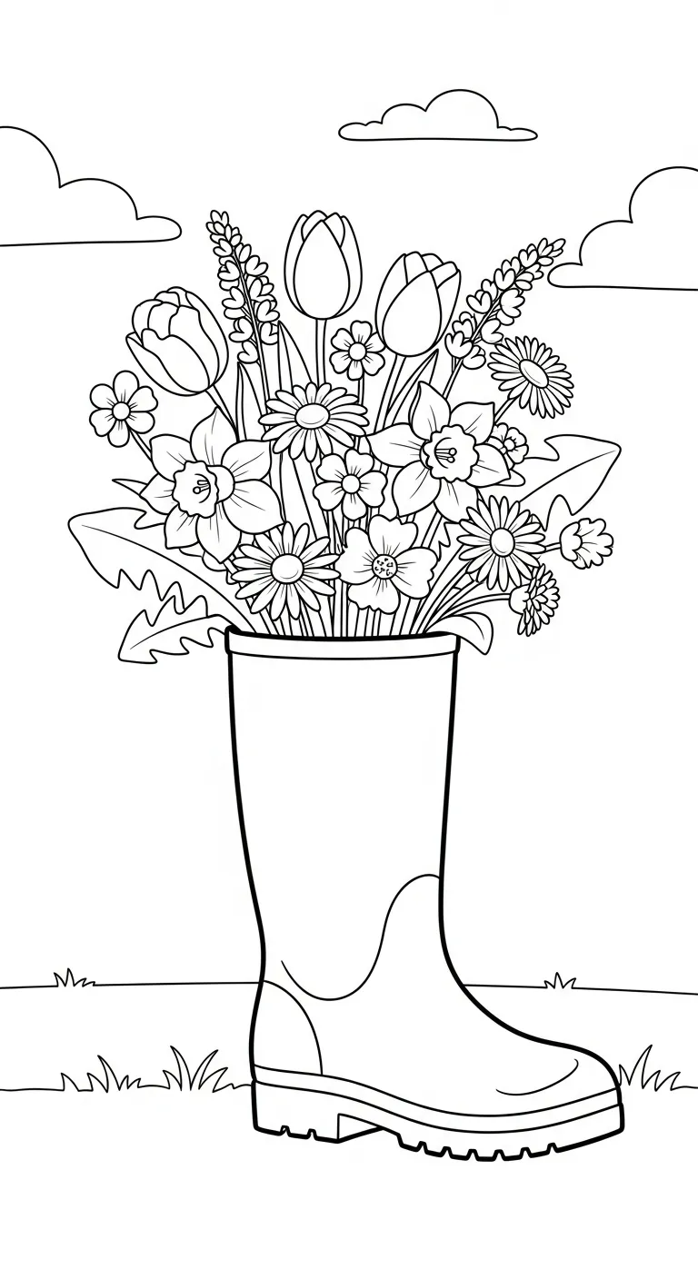 tranh tô màu Tranh Tô Màu Mùa Xuân cho trẻ em 1