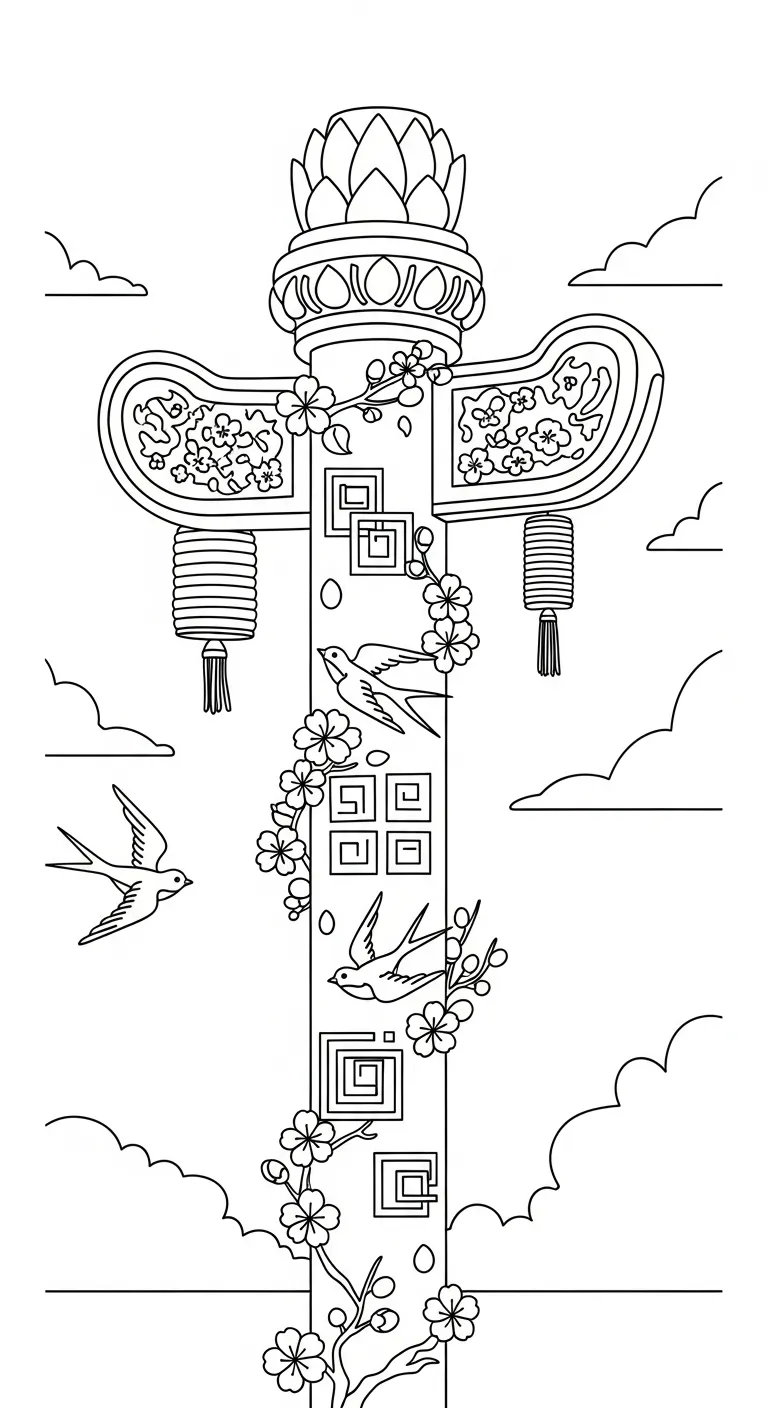 tranh tô màu Tranh Tô Màu Mùa Xuân cho bé 5 tuổi miễn phí