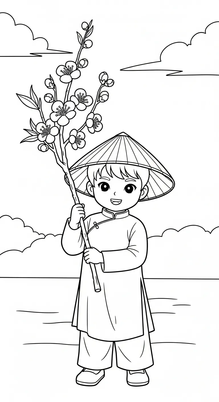 tranh tô màu Tranh Tô Màu Mùa Xuân cho bé đơn giản