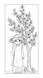 tải tranh tô màu Tranh Tô Màu Mùa Xuân miễn phí