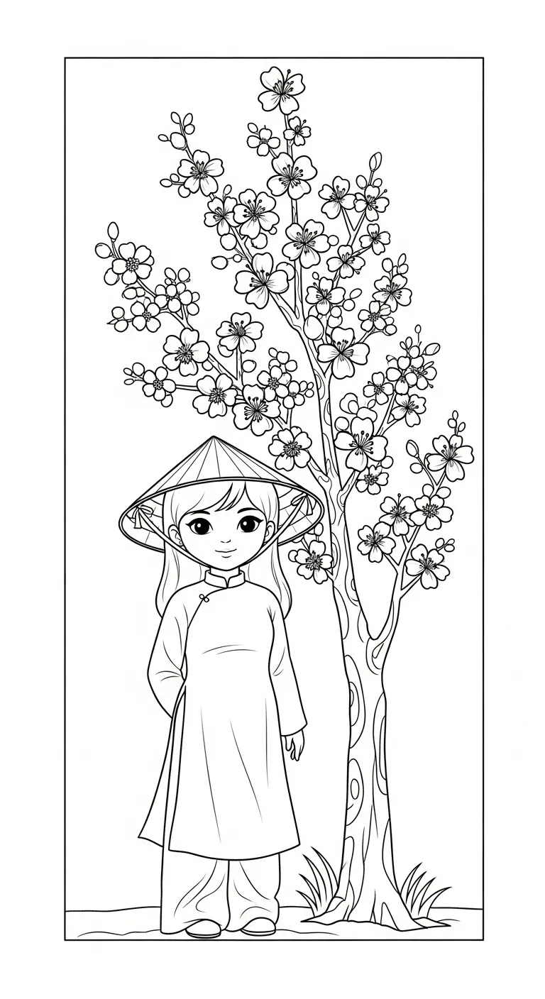 tải tranh tô màu Tranh Tô Màu Mùa Xuân miễn phí 1