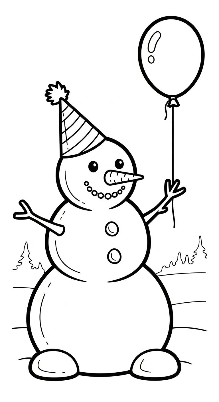 hình tô màu Tranh Tô Màu Người Tuyết cho bé 7 tuổi