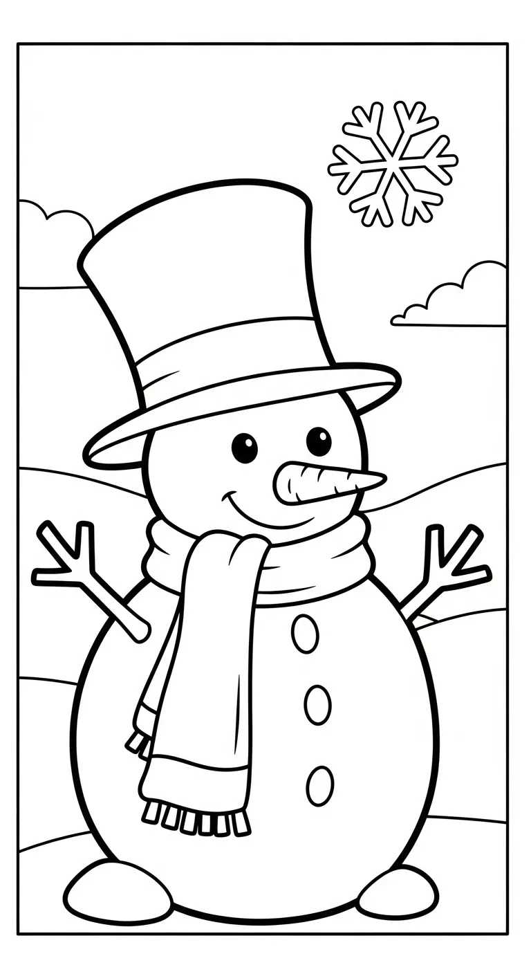 tải hình tô màu Tranh Tô Màu Người Tuyết miễn phí 1