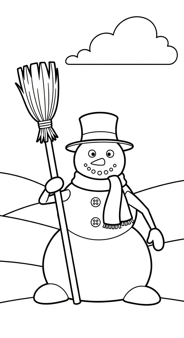 hình tô màu Tranh Tô Màu Người Tuyết cho bé 5 tuổi