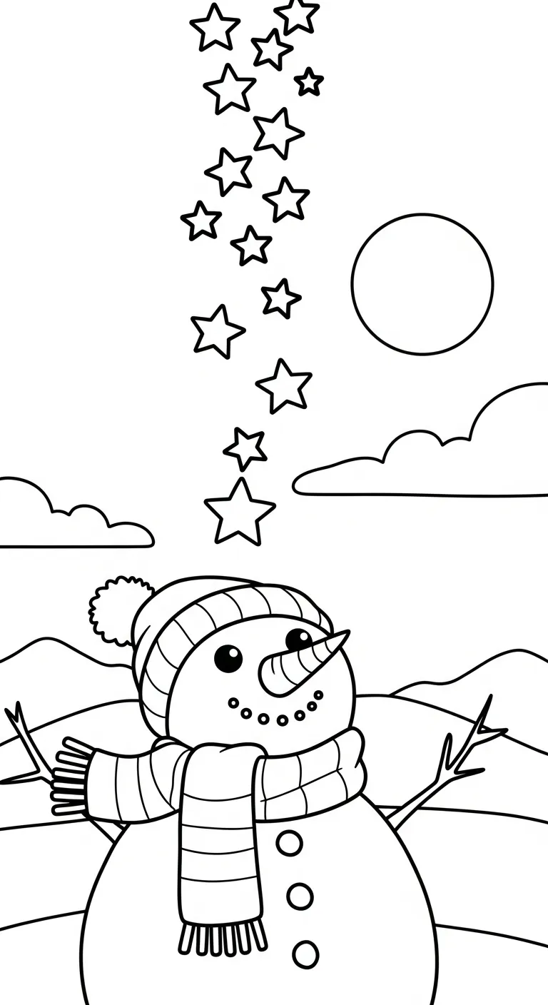 hình tô màu Tranh Tô Màu Người Tuyết cho bé 7 tuổi 1