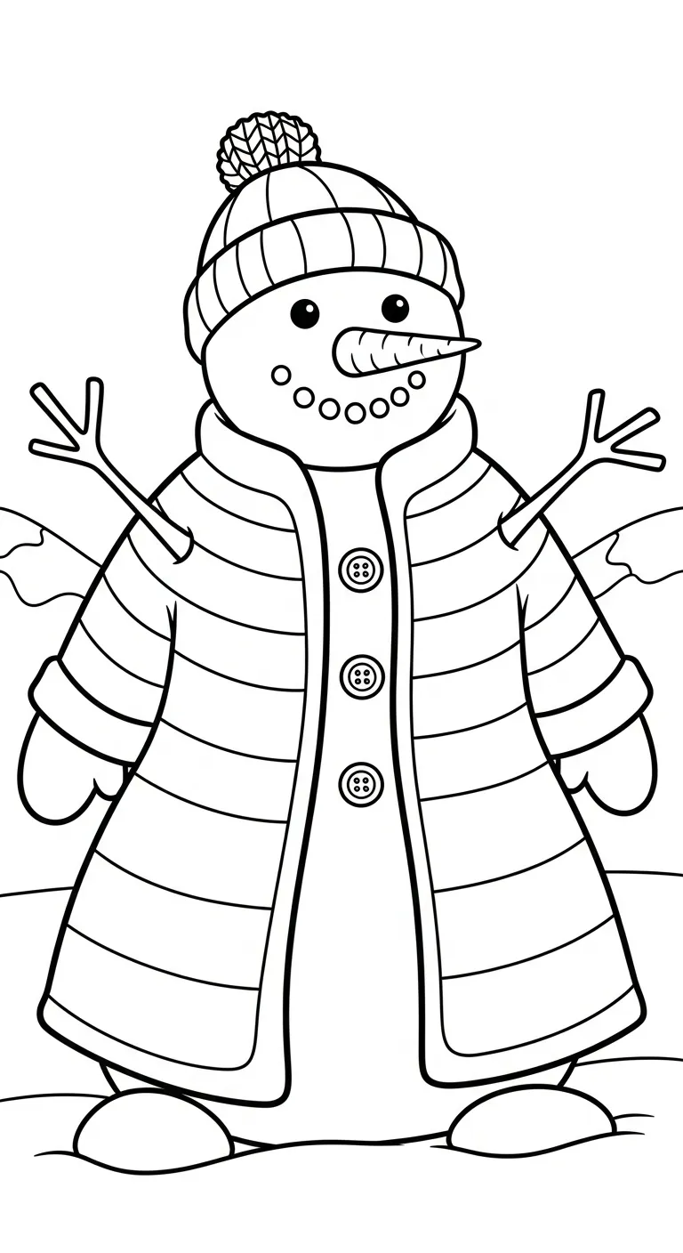 hình tô màu Tranh Tô Màu Người Tuyết cho bé 3 tuổi miễn phí