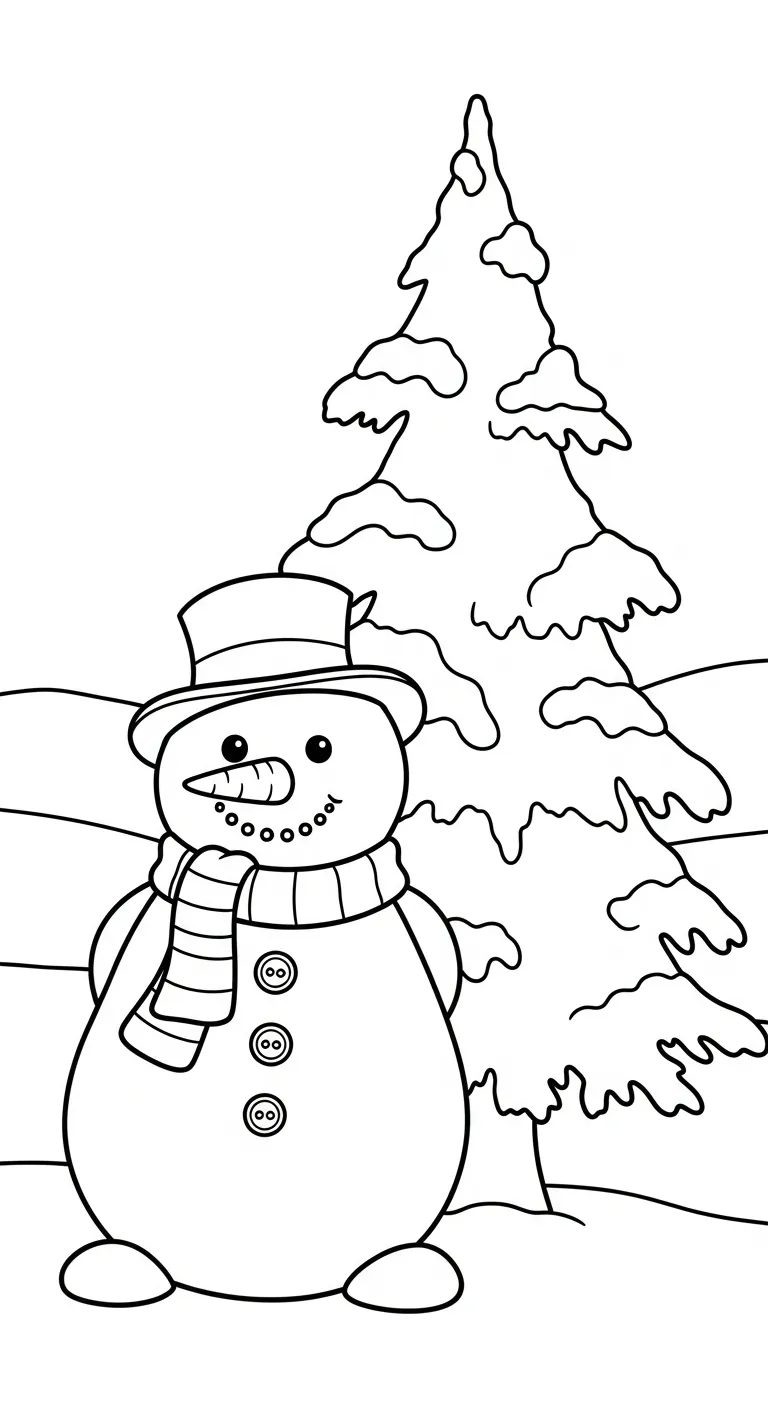 in hình tô màu Tranh Tô Màu Người Tuyết cho bé 5 tuổi