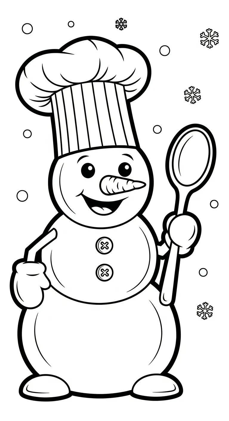 in hình tô màu Tranh Tô Màu Người Tuyết cho bé 7 tuổi 1