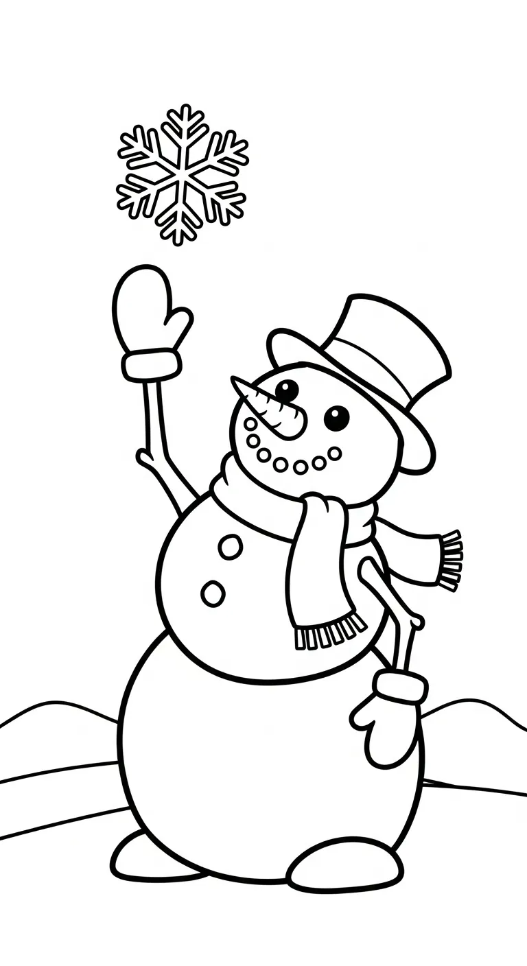 in hình tô màu Tranh Tô Màu Người Tuyết cho bé 5 tuổi 1
